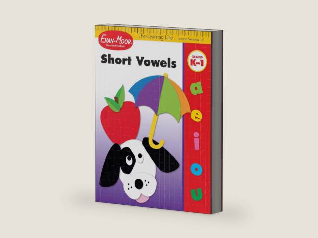 Evan-Moor Learning Line: Short Vowels, Kindergarten - Grade 1 Workbook by Evan-Moor Educational Publishers | barcode:9781596731813 | source:'9781596731813-right-three-quarter.jpg