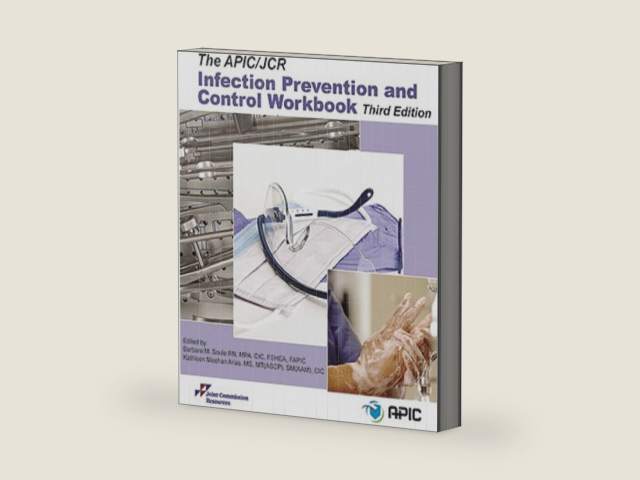 The APIC/JCR Infection Prevention and Control Workbook by Kathleen Meehan Arias | barcode:9781599409443 | source:'9781599409443-right-three-quarter.jpg