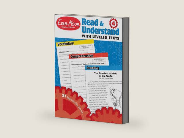 Evan-Moor Read and Understand with Leveled Texts, Grade 4 by Evan-Moor Educational Publishers | barcode:9781608236732 | source:'9781608236732-right-three-quarter.jpg