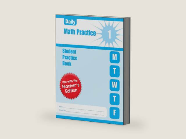 Evan-Moor Daily Math Practice, Grade 1 Student Book by Evan-Moor Educational Publishers | barcode:9781609632588 | source:'9781609632588-right-three-quarter.jpg