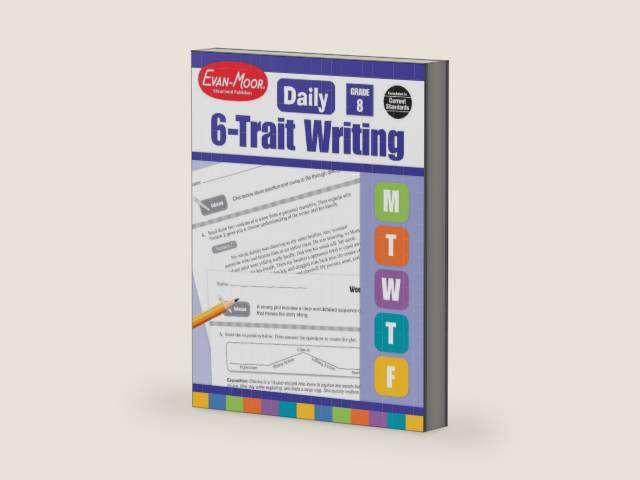 Evan-Moor Daily 6-Trait Writing, Grade 8 Teacher Edition by Evan-Moor Educational Publishers | barcode:9781609638801 | source:'9781609638801-right-three-quarter.jpg