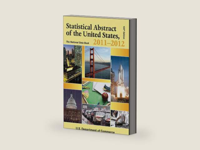 Statistical Abstract of the United States, 2011-2012: The National Data Book (Statistical Abstract United States (Paper/Skyhorse)) by U.S. Department of Commerce | barcode:9781616083014 | source:'9781616083014-right-three-quarter.jpg