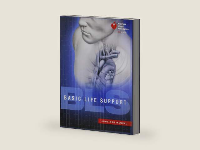 BLS (Basic Life Support) Provider Manual by American Heart Association | barcode:9781616694074 | source:'9781616694074-right-three-quarter.jpg