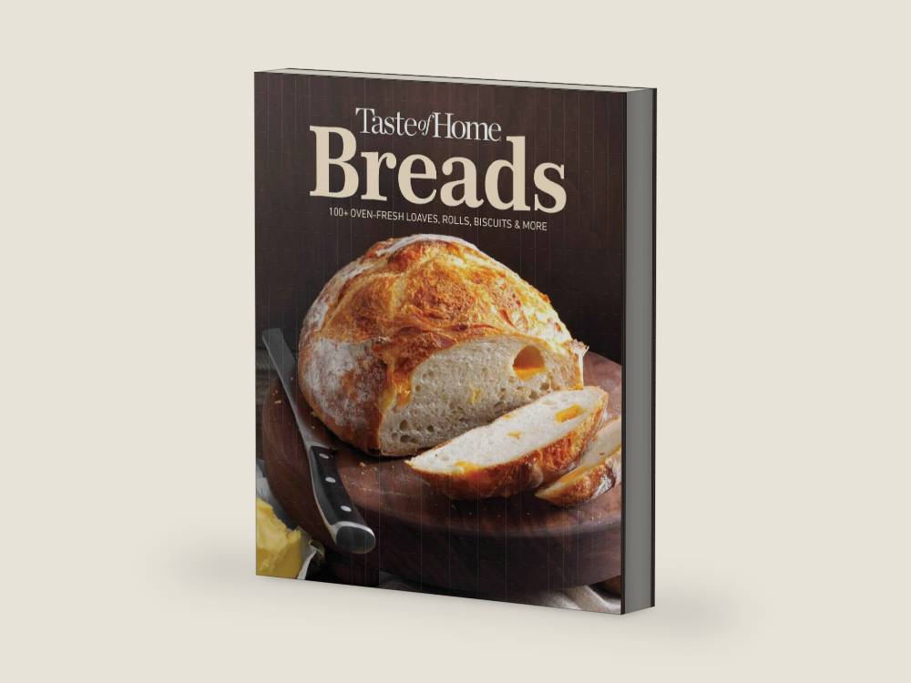 Taste of Home Breads: 100 Recipes for Oven-Fresh Loaves, Rolls, Biscuits, and More - Spiral-Bound, Baking for All Skill Levels (Taste of Home Baking) by Taste of Home | barcode:9781621456964 | source:'9781621456964-right-three-quarter.jpg