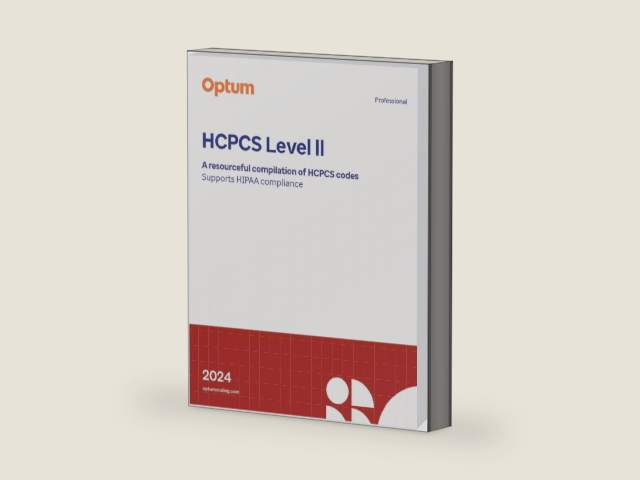 2024 HCPCS Level II Professional by Optum | barcode:9781622548712 | source:'9781622548712-right-three-quarter.jpg