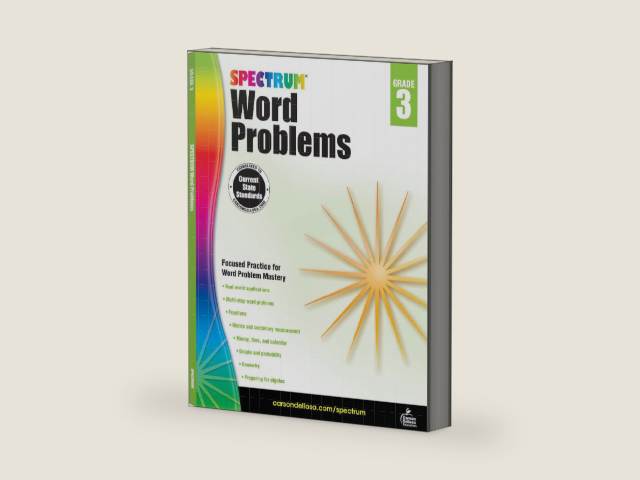 Spectrum Word Problems 3rd Grade Math Workbook, Geometry, Algebra Prep, Fractions, Telling Time, Money, and More Mathematics, Classroom or Homeschool Curriculum (Volume 76) by Spectrum | barcode:9781624427299 | source:'9781624427299-right-three-quarter.jpg