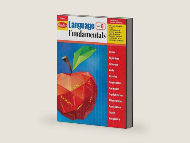 Language Fundamentals, Grade 6 by Evan-Moor Educational Publishers | barcode:9781629382227 | source:'9781629382227-right-three-quarter.jpg