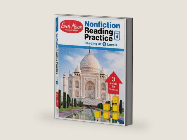 Evan-Moor Non-Fiction Reading Practice, Grade 4 by Evan-Moor Educational Publishers | barcode:9781629383187 | source:'9781629383187-right-three-quarter.jpg
