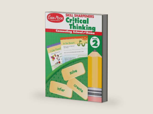 Evan-Moor Skill Sharpeners Critical Thinking, Grade 2 Workbook, Problem Solving Skills, Fun Activities, Higher-Order, Open-Ended Questions and Challenges, Science, Math, Social Studies, Language Arts by Evan-Moor Educational Publishers | barcode:9781629383507 | source:'9781629383507-right-three-quarter.jpg