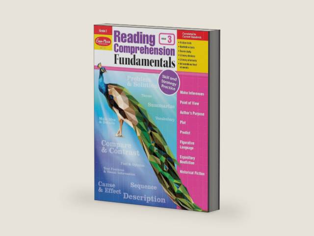 Reading Comprehension Fundamentals, Grade 3 by Evan-Moor Educational Publishers | barcode:9781629384627 | source:'9781629384627-right-three-quarter.jpg