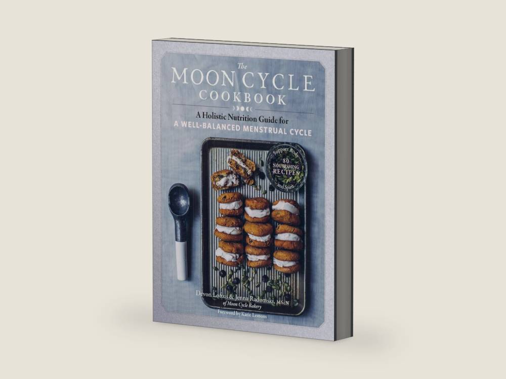 The Moon Cycle Cookbook: A Holistic Nutrition Guide for a Well-Balanced Menstrual Cycle by Devon Loftus | barcode:9781635862850 | source:'9781635862850-right-three-quarter.jpg