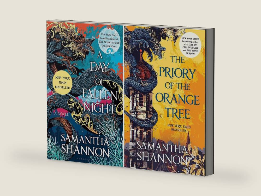 The Roots of Chaos 2-Book Set by Samantha Shannon Hard Cover US edition (The Priory of the Orange Tree, a Day of Fallen Night) by Samantha Shannon | barcode:9781637990261 | source:'9781637990261-right-three-quarter.jpg