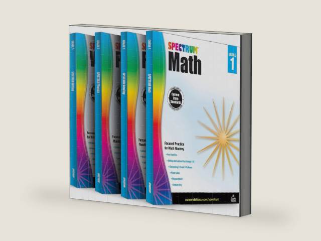The Spectrum Grade 1 Series Spectrum Math Workbook - Volume 2, Spectrum Reading Workbook- Volume 20, Spectrum Phonics- Volume 91, Spectrum Writing- Volume 35 by Spectrum by Spectrum | barcode:9781637994177 | source:'9781637994177-right-three-quarter.jpg