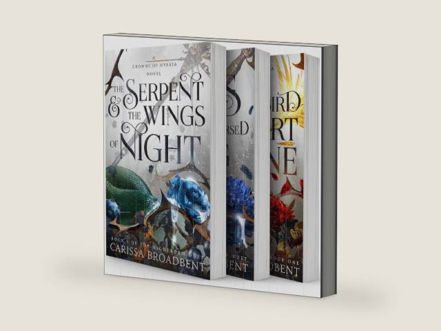 The Crowns of Nyaxia Series. 3 Books Collection Set. The Serpent & the Wings of Night, The Ashes & the Star-Cursed King, The Songbird and the Heart of Stone by Carissa Broadbent by Carissa Broadbentc | barcode:9781637994634 | source:'9781637994634-right-three-quarter.jpg