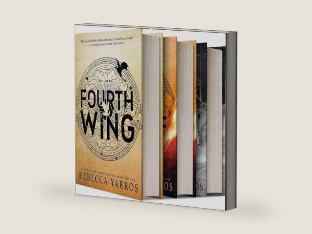 The Empyrean Series 3 Books Collection Set Fourth Wing Iron Flame Onyx Storm by Rebecca Yarros by Rebecca Yarros | barcode:9781637997932 | source:'9781637997932-right-three-quarter.jpg