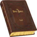 KJV Study Bible, Large Print King James Version Holy Bible, Thumb Tabs, Ribbons, Faux Leather Toffee Brown Framed Art Nouveau Debossed (KJV Study Editions LP) by Christian Art Publishers | barcode:9781639522224 | source:'9781639522224.jpg