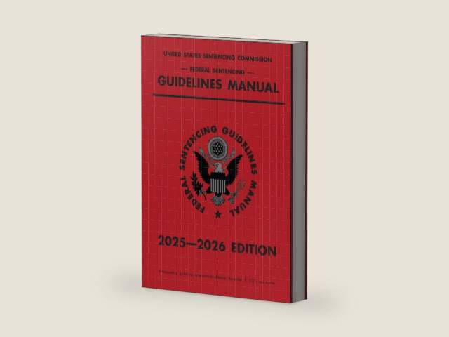 Federal Sentencing Guidelines Manual; 2025-2026 Edition: With inside-cover quick-reference sentencing table by Michigan Legal Publishing Ltd | barcode:9781640021761 | source:'9781640021761-right-three-quarter.jpg