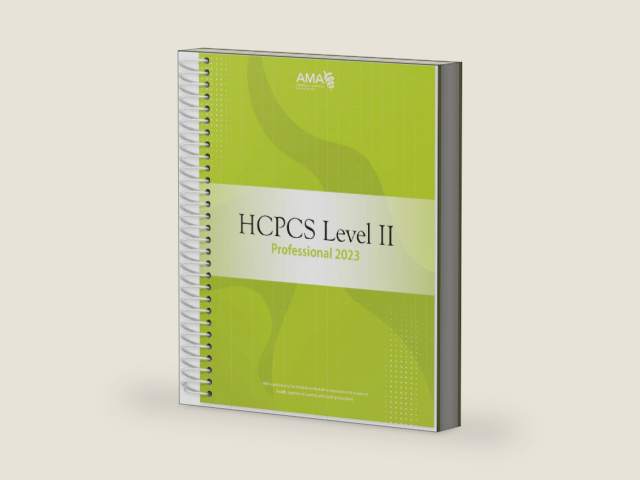 HCPCS Level II Professional Edition 2023 (HCPCS Level II (American Medical Assn)) by American Medical Association | barcode:9781640162280 | source:'9781640162280-right-three-quarter.jpg
