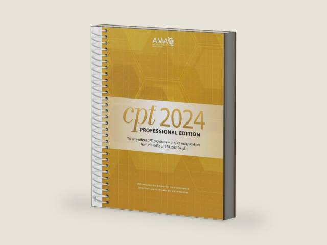 CPT Professional Edition 2024 by American Medical Association | barcode:9781640162846 | source:'9781640162846-right-three-quarter.jpg