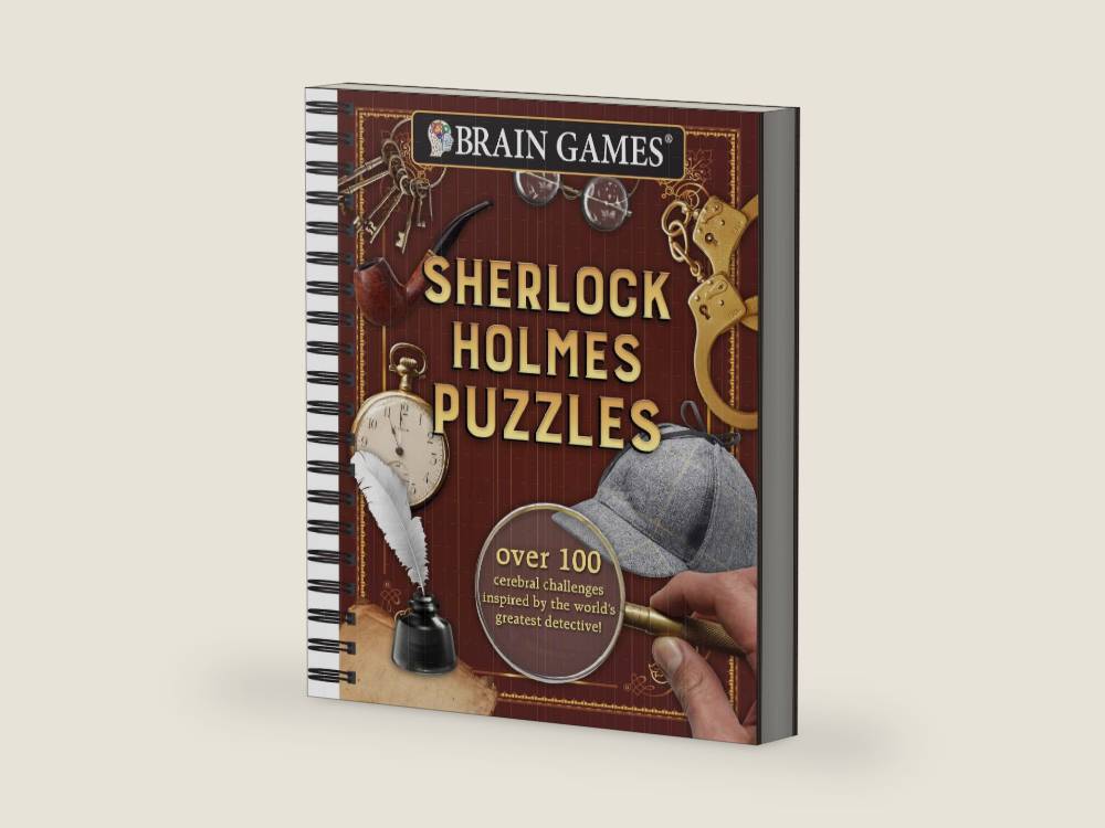 Brain Games - Sherlock Holmes Puzzles (#1): Over 100 Cerebral Challenges Inspired by the World's Greatest Detective! (Volume 1) by Publications International Ltd. | barcode:9781640300934 | source:'9781640300934-right-three-quarter.jpg