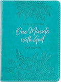 One-Minute With God For Women 365 Daily Devotions for Refreshment and Encouragement Teal Faux Leather Flexcover Gift Book Devotional w/Ribbon Marker by Ronald A Beers | barcode:9781642721553 | source:'9781642721553.jpg