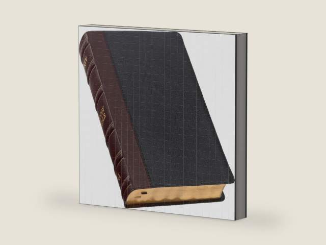 KJV Study Bible, Large Print King James Version Holy Bible, Thumb Tabs, Ribbons, Premium Full Grain Leather Black/Burgundy Debossed (KJV Study Editions LP) by Christian Art Publishers | barcode:9781642728941 | source:'9781642728941-right-three-quarter.jpg
