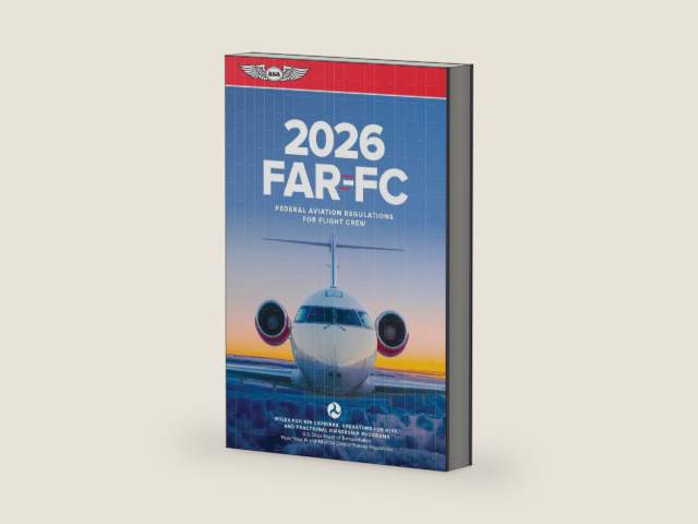 FAR-FC 2026: Federal Aviation Regulations for Flight Crew (ASA FAR/AIM Series) by Federal Aviation Administration (FAA)/Aviation Supplies & Academics (ASA) | barcode:9781644255018 | source:'9781644255018-right-three-quarter.jpg