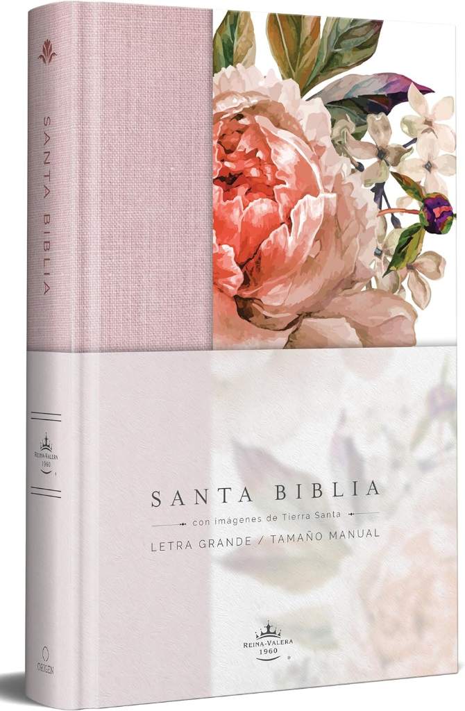 Biblia Reina Valera 1960 letra grande. Tapa Dura, Tela rosada con flores, tamaño manual / Bible RVR 1960. Handy Size, Large Print, Hardcover, Pink (Spanish Edition) by Reina Valera Revisada 1960 | barcode:9781644733875 | source:'9781644733875.jpg
