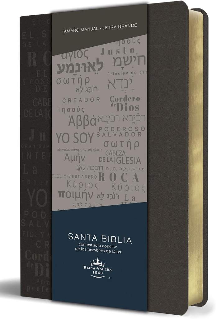 Biblia RVR 1960 letra grande tamaño manual, simil piel gris con nombres de Dios / Spanish Bible RVR 1960 Handy Size Large Print Leathersoft Grey, Names of god (Spanish Edition) by Reina Valera Revisada 1960 | barcode:9781644735602 | source:'9781644735602.jpg