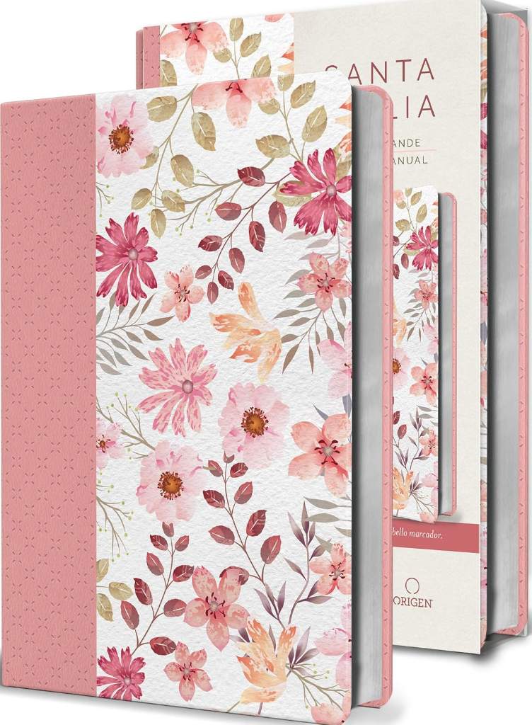 Biblia Reina Valera 1960 letra grande. Piel rosada con flores, tamaño manual / Spanish Bible RVR 1960 Large Print. Imitation Pink Leather With Flowers (Spanish Edition) by Reina Valera Revisada 1960 | barcode:9781644739679 | source:'9781644739679.jpg