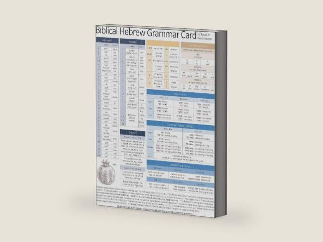 Biblical Hebrew Grammar Card by David Moster | barcode:9781646022243 | source:'9781646022243-right-three-quarter.jpg
