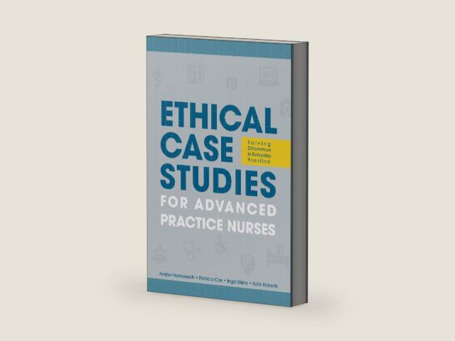 Ethical Case Studies for Advanced Practice Nurses: Solving Dilemmas in Everyday Practice by Amber L. Vermeesch | barcode:9781646480906 | source:'9781646480906-right-three-quarter.jpg