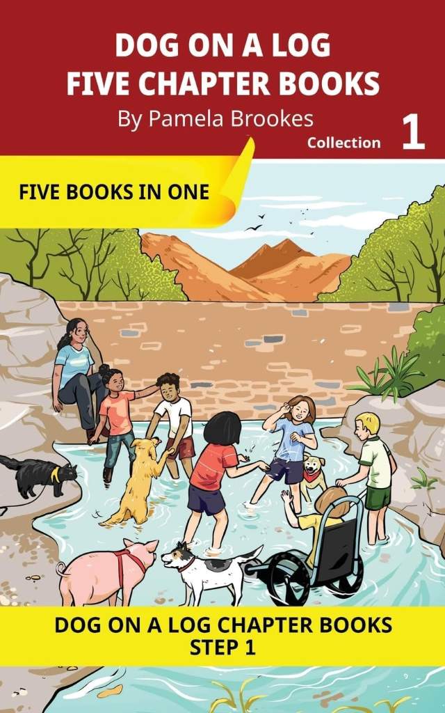 Five Chapter Books 1: Decodable Series for Students Learning to Read. For Beginning Readers and Students with Dyslexia. (Step 1 All Letters plus ... ck) (DOG ON A LOG Chapter Book Collections) by Pamela Brookes | barcode:9781648311352 | source:'9781648311352.jpg