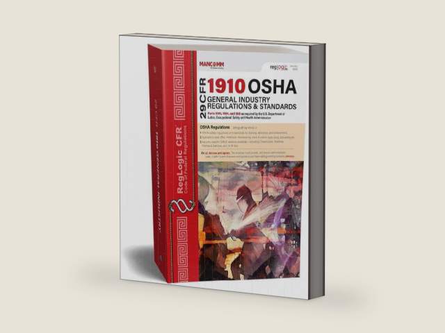 29 CFR 1910 OSHA General Industry Regulations & Standards - January 2025. ISBN 9781663802798 by Mancomm | barcode:9781663802798 | source:'9781663802798-right-three-quarter.jpg