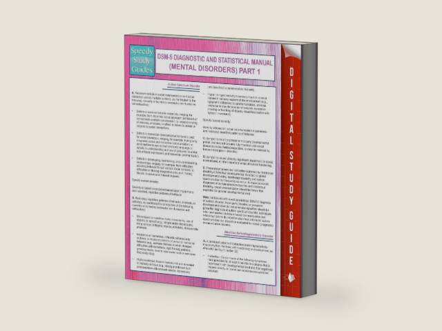 DSM-5 Diagnostic and Statistical Manual (Mental Disorders) Part 1: (Speedy Study Guides) by Speedy Publishing | barcode:9781681458953 | source:'9781681458953-right-three-quarter.jpg