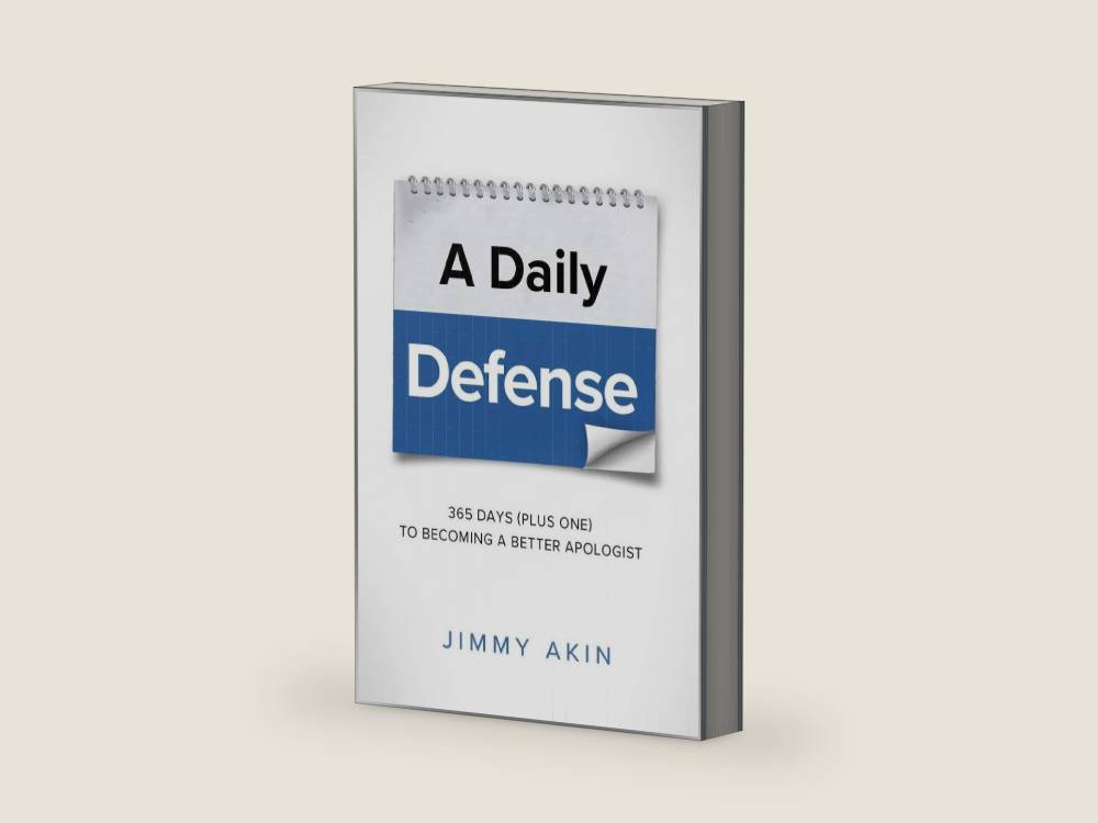 A Daily Defense: 365 Days ( plus one) to Becoming a Better Apologist by Jimmy Akin | barcode:9781683570042 | source:'9781683570042-right-three-quarter.jpg