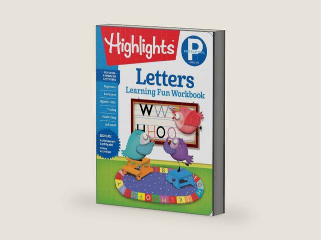 Preschool Letters (Highlights Learning Fun Workbooks) by Highlights Learning | barcode:9781684372799 | source:'9781684372799-right-three-quarter.jpg
