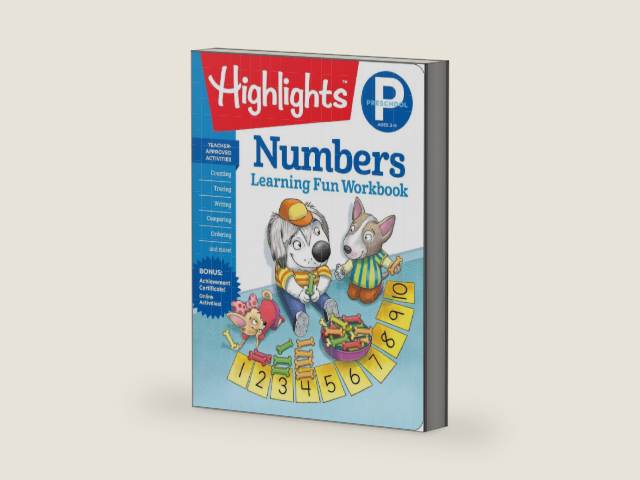 Preschool Numbers (Highlights Learning Fun Workbooks) by Highlights Learning | barcode:9781684372805 | source:'9781684372805-right-three-quarter.jpg