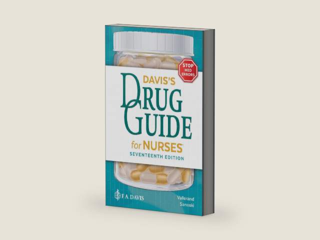 Davis's Drug Guide for Nurses by April Hazard Vallerand PhD RN FAAN | barcode:9781719640053 | source:'9781719640053-right-three-quarter.jpg