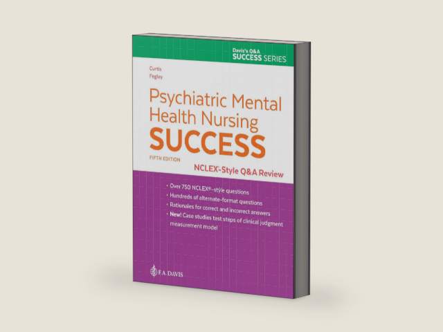 Psychiatric Mental Health Nursing Success: NCLEX-Style Q&A Review: NCLEX®-Style Q&A Review by Catherine Melfi Curtis | barcode:9781719649742 | source:'9781719649742-right-three-quarter.jpg