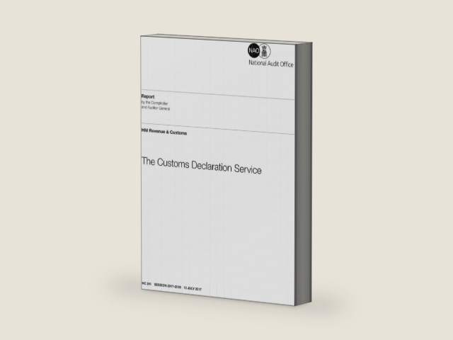 The Customs Declaration Service by National Audit Office | barcode:9781786041340 | source:'9781786041340-right-three-quarter.jpg