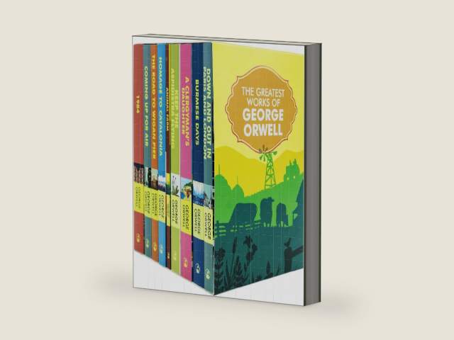 The Greatest Works of George Orwell 9 Books Set (Homage to Catalonia, Burmese Days, 1984, Animal Farm, The Road to Wigan Pier, Down and Out in Paris and London) by George Orwell | barcode:9781804456194 | source:'9781804456194-right-three-quarter.jpg