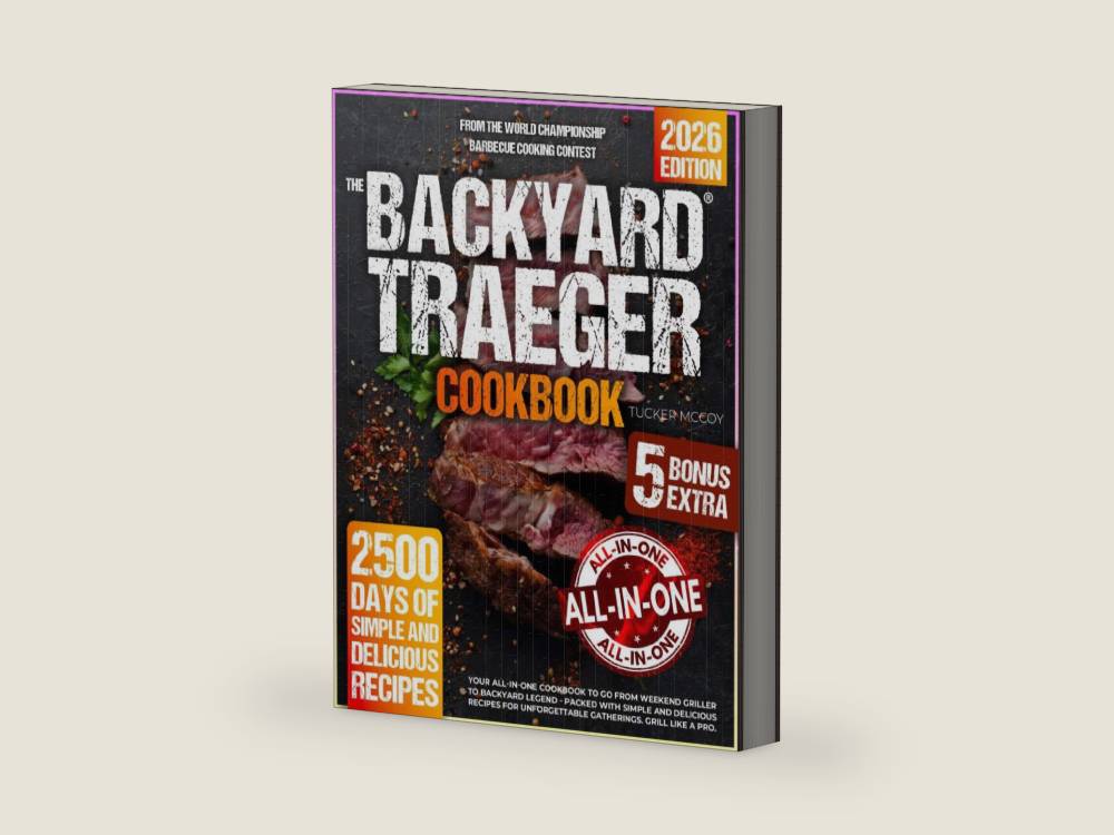 The Backyard Traeger Cookbook: Your All-in-One Cookbook to Go from Weekend Griller to Backyard Legend - Packed with Simple and Delicious Recipes for Unforgettable Gatherings. Grill Like a Pro. by Tucker McCoy | barcode:9781805561095 | source:'9781805561095-right-three-quarter.jpg