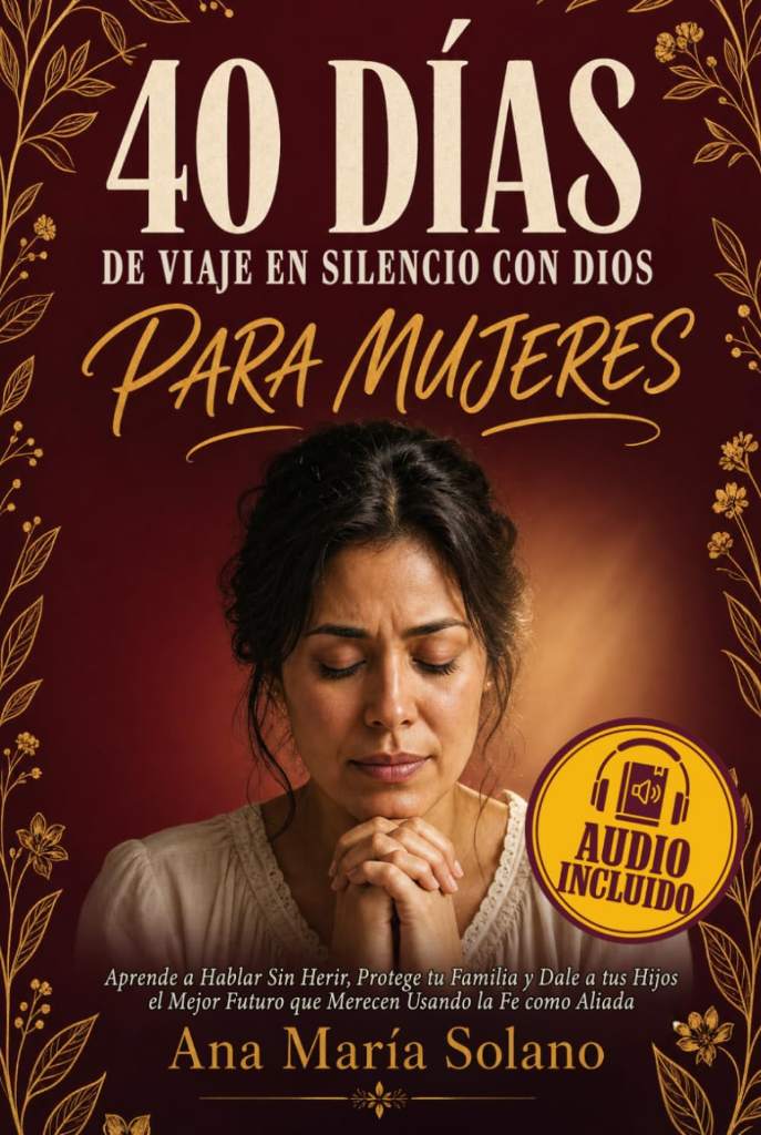 40 Días de Viaje en Silencio con Dios para Mujeres: Aprende a Hablar Sin Herir, Protege tu Familia y Dale a tus Hijos el Mejor Futuro que Merecen Usando la Fe como Aliada (Spanish Edition) by Ana María Solano | barcode:9781805563631 | source:'9781805563631.jpg