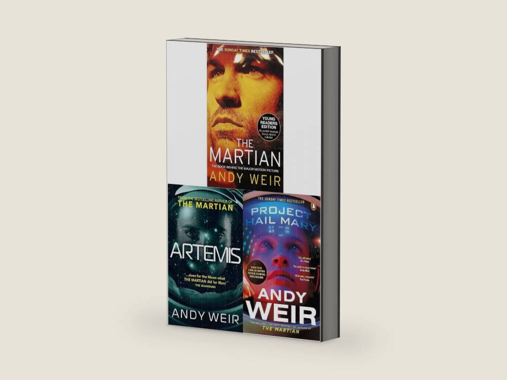 Andy Weir 3 Book Collection Set – Project Hail Mary, Artemis & The Martian | Science Fiction Set by Andy Weir | barcode:9781806153442 | source:'9781806153442-right-three-quarter.jpg