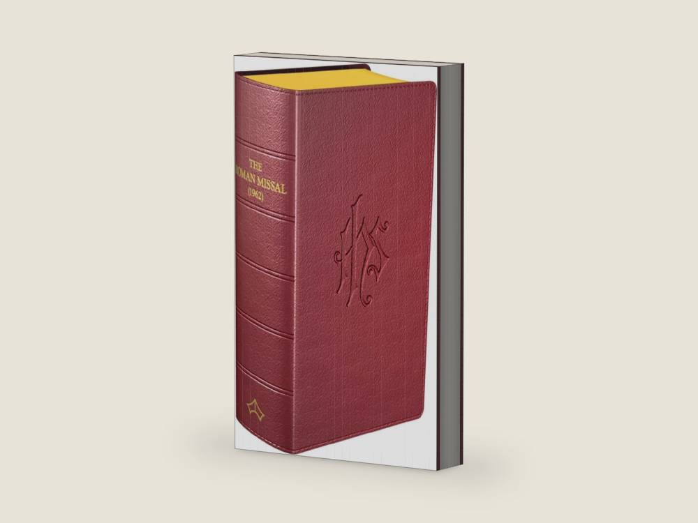 Daily Roman Missal 1962, [English and Latin Edition, Burgundy flexible cover] by Roman Catholic Church | barcode:9781905574414 | source:'9781905574414-right-three-quarter.jpg