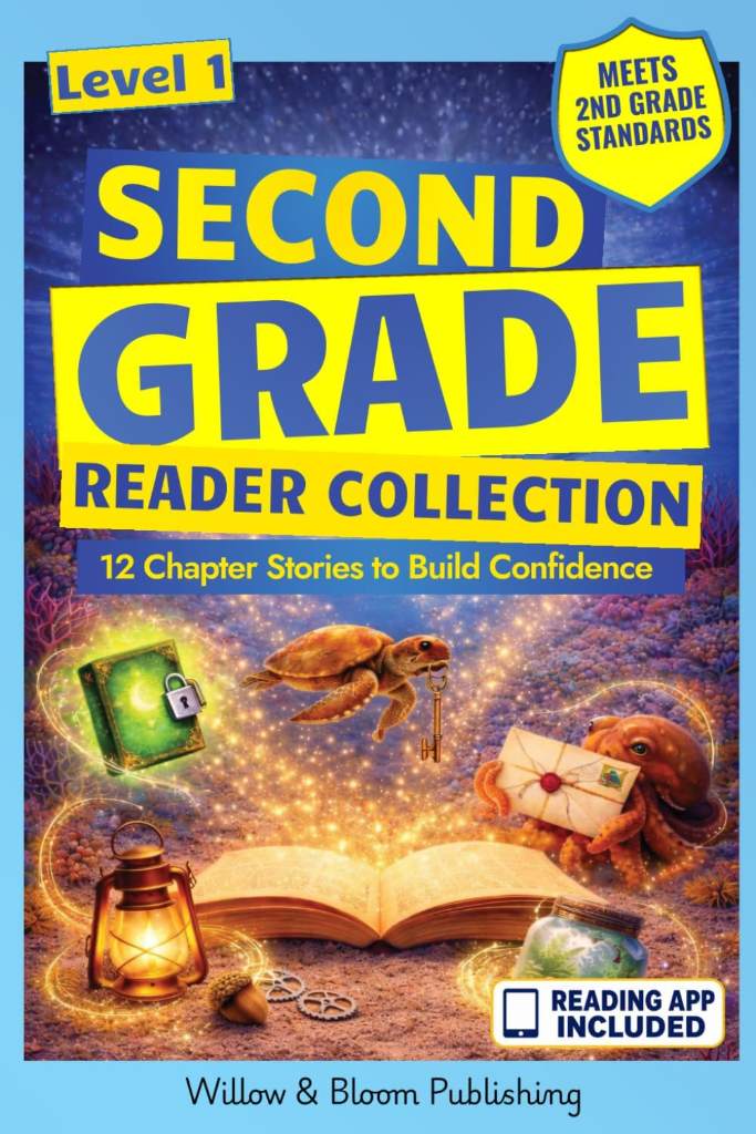 Second Grade Reader Collection: Level 1: 12 Chapter Stories to Build Confidence for Growing Readers by Rebecca Whitlock | barcode:9781918686050 | source:'9781918686050.jpg