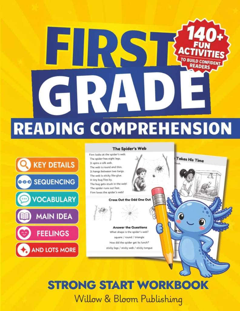 First Grade Reading Comprehension Strong Start Workbook: 140+ Activities Across 80 Short Stories to Build Reading Confidence in Just 10 Minutes a Day (Ages 5-7) by Rebecca Whitlock | barcode:9781918686098 | source:'9781918686098.jpg