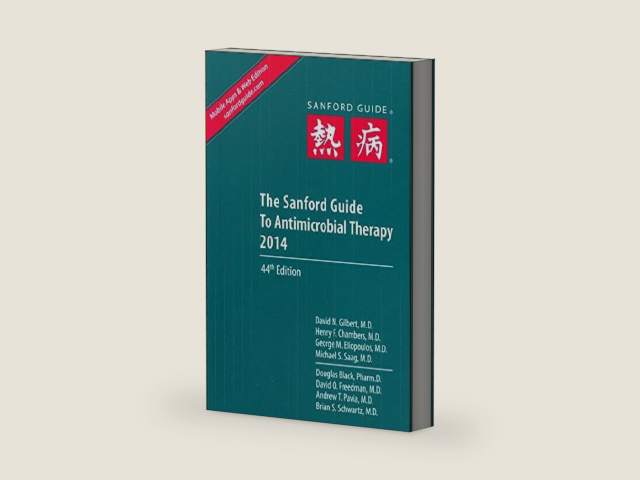 The Sanford Guide to Antimicrobial Therapy 2014 by M.D. Gilbert, David N. | barcode:9781930808782 | source:'9781930808782-right-three-quarter.jpg