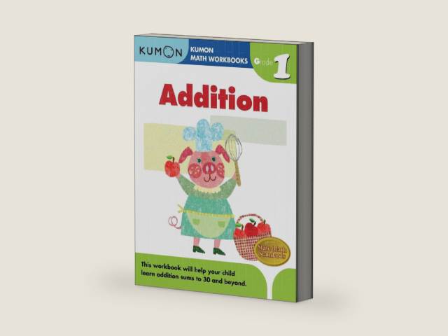 Kumon Grade 1 Addition (Calculation Math Workbooks), Ages 6-7, 96 pages (Kumon Math Workbooks) by Kumon Publishing | barcode:9781933241494 | source:'9781933241494-right-three-quarter.jpg